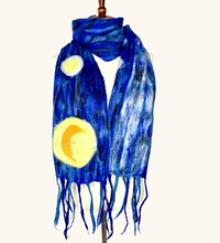 Load image into Gallery viewer, Pomegranate Moon Van Gogh Inspired Scarf