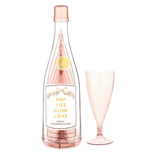 Load image into Gallery viewer, Acrylic Champagne Bottle Set - 5 Stackable Glasses - Pop Fizz Clink Love