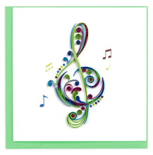 Load image into Gallery viewer, Quilled Treble Clef Greeting Card