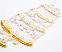 Load image into Gallery viewer, white and cream quilled paper