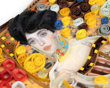 Load image into Gallery viewer, close up showing lady's face and quilled black hair