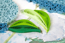 Load image into Gallery viewer, close up of quilled green leaves