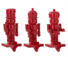 Load image into Gallery viewer, Red Resin Nutcracker Stocking Holders