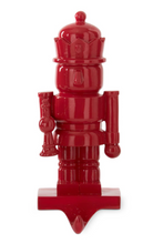 Load image into Gallery viewer, Red Resin Nutcracker Stocking Holders