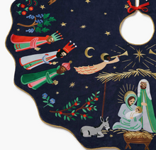 Load image into Gallery viewer, Rifle Paper Nativity Embroidered Tree Skirt