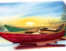 Load image into Gallery viewer, River Canoes Quilling Card