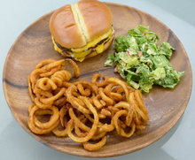 Load image into Gallery viewer, Round Acacia Wood Plate with food