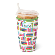 Load image into Gallery viewer, Swig Book Club Iced Cup Coolie holding a iced coffee cup large