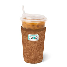 Load image into Gallery viewer, Swig Saddle Iced Cup Coolie (Medium) brown with saddle stitching