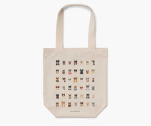 Load image into Gallery viewer, Rifle Paper Cool Cats Canvas Tote Bag - tan tote with many images of cats in sunglasses