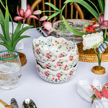Load image into Gallery viewer, stack of Juliska Sofia Cereal/Ice Cream Bowl multi on a set table