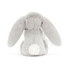 Load image into Gallery viewer, Jellycat Bashful Silver Grey Bunny back view showing white tail