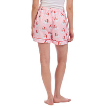 Load image into Gallery viewer, pink shorts printed with a images of santa's face