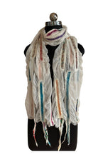 Load image into Gallery viewer, Pomegranate Moon Sari Runner White Chiffon Scarf