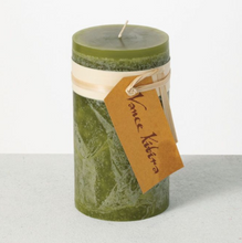 Load image into Gallery viewer, Timber Pillar Candle - 6”x3.25” - Moss
