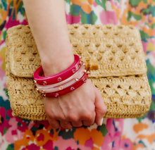 Load image into Gallery viewer, Renee Resin and Rhinestone Bangle - Pink - FINAL SALE