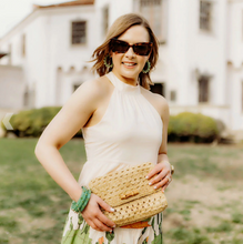 Load image into Gallery viewer, Renee Resin and Rhinestone Bangle in Mint - FINAL SALE