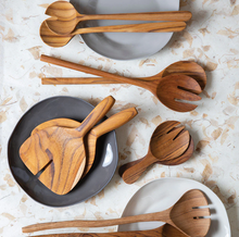 Load image into Gallery viewer, Teak Wide Serving Set - FINAL SALE