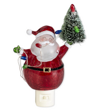 Load image into Gallery viewer, Red Santa Claus and Tree Nightlight - 6.5"