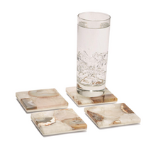 Load image into Gallery viewer, Agate Coaster with Marble Base - Genuine Agate/Marble Quartz - Single
