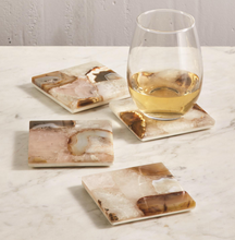 Load image into Gallery viewer, Agate Coaster with Marble Base - Genuine Agate/Marble Quartz - Single