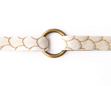 Load image into Gallery viewer, Scalloped In Cream And Taupe Leather Bracelet- FINAL SALE