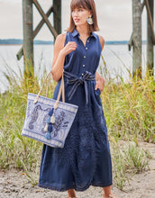 Load image into Gallery viewer, Spartina 449 Emeline Dress Hamilton Palm Embroidery - FINAL SALE