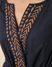 Load image into Gallery viewer, Spartina 449 Keila Midi Dress Southern Resort Palms Black - FINAL SALE