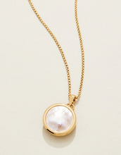 Load image into Gallery viewer, Spartina 449 Mini Round Locket Necklace 18" Mother-of-Pearl