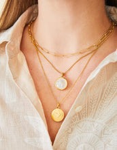 Load image into Gallery viewer, Spartina 449 Mini Round Locket Necklace 18" Mother-of-Pearl