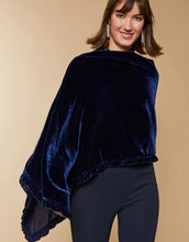 Load image into Gallery viewer, Spartina 449 Velvet Ruffle Topper Dark Slate Blue