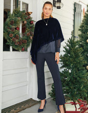 Load image into Gallery viewer, Spartina 449 Velvet Ruffle Topper Dark Slate Blue