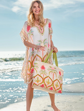 Load image into Gallery viewer, Spartina 449 Beach Kaftan Castillo Floral Palms - One Size