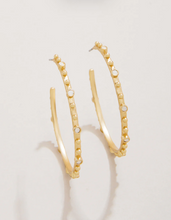 Load image into Gallery viewer, Spartina 449 Bristol Hoop Earrings 45mm White Opal