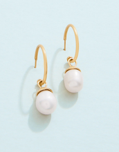 Load image into Gallery viewer, Spartina 449 SP Bluffton Pearl Convertible Hoop Earrings Pearl