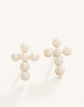 Load image into Gallery viewer, Spartina 449 Sea La Vie Stud Earrings Faith/Pearl Cross