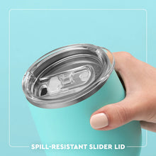Load image into Gallery viewer, Swig Stemless Wine Cup with information spill resistant slider lid