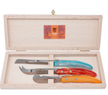 Load image into Gallery viewer, Claude Dozorme Berlingot Breakfast Knife Set - Summer Colors - Set of 3 - 7.5"L to 9"L