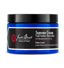 Load image into Gallery viewer, blue and black jar of Supreme Cream
Triple Cushion Shave Lather