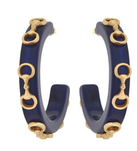 Load image into Gallery viewer, Sutton Horsebit Resin Hoop Earrings