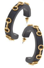 Load image into Gallery viewer, Sutton Horsebit Resin Hoop Earrings