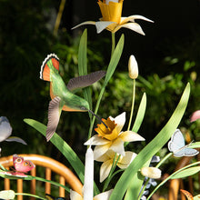 Load image into Gallery viewer, close up on humming bird on the Juliska Meadow Walk 25" Bouquet Centerpiece Candelabra
