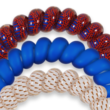 Load image into Gallery viewer, three large gator themed hair ties