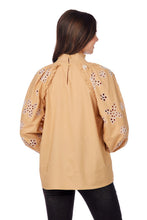 Load image into Gallery viewer, Tan Emilia Eyelet Top