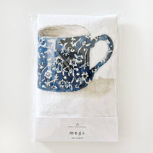 Load image into Gallery viewer, Tea Towel with watercolor style Mugs