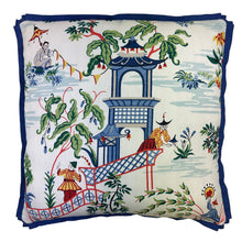 Load image into Gallery viewer, Tian Navy W/ Cupcake Flange Pillow 22" - FINAL SALE