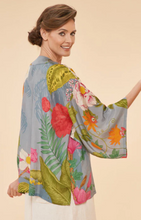 Load image into Gallery viewer, Powder Tropical Flora and Fauna in Lavender Kimono Jacket