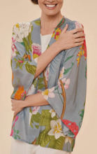 Load image into Gallery viewer, Powder Tropical Flora and Fauna in Lavender Kimono Jacket