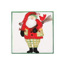 Load image into Gallery viewer, Vietri Old St. Nick Trivet - Green Border w/ Wood Pile