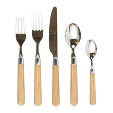 Load image into Gallery viewer, Vietri Albero Oak Flatware Five-Piece Place Setting